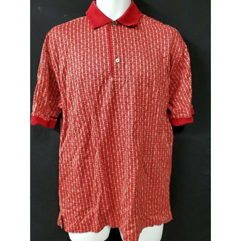 Ping Red Check Short Sleeve Polo Shirt Size Small